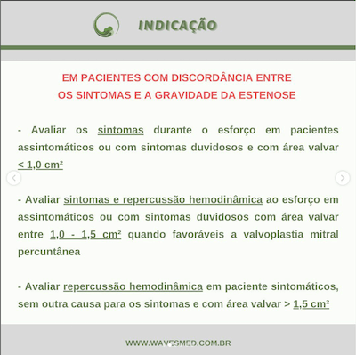 Indicações eco estresse estenose mitral wavesmed