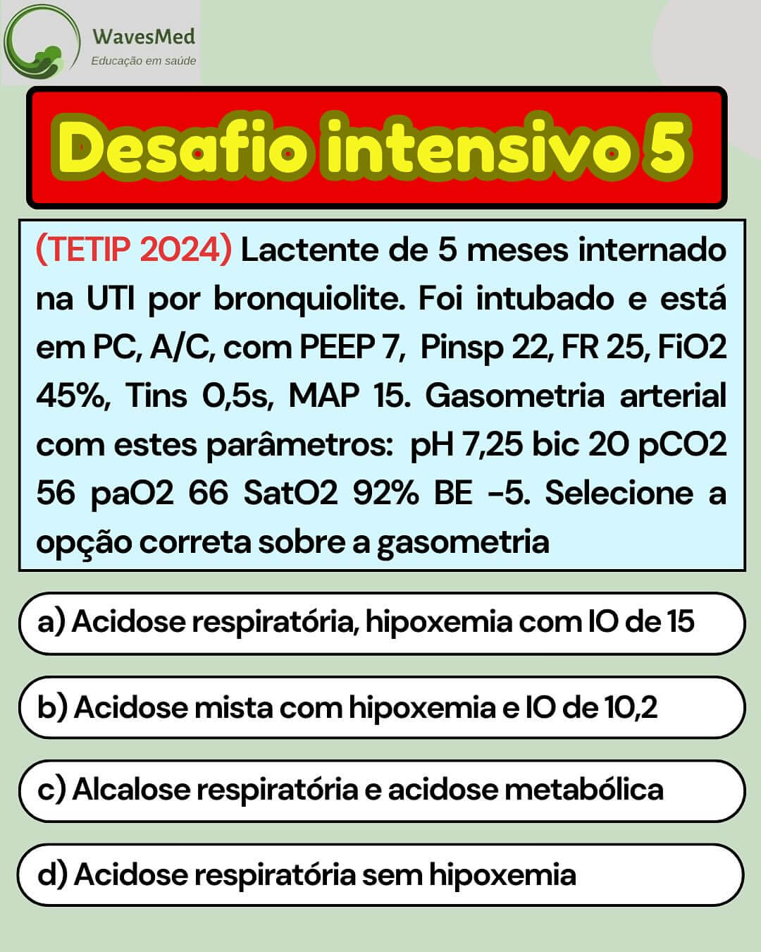 Gasometria arterial pediatria Wavesmed