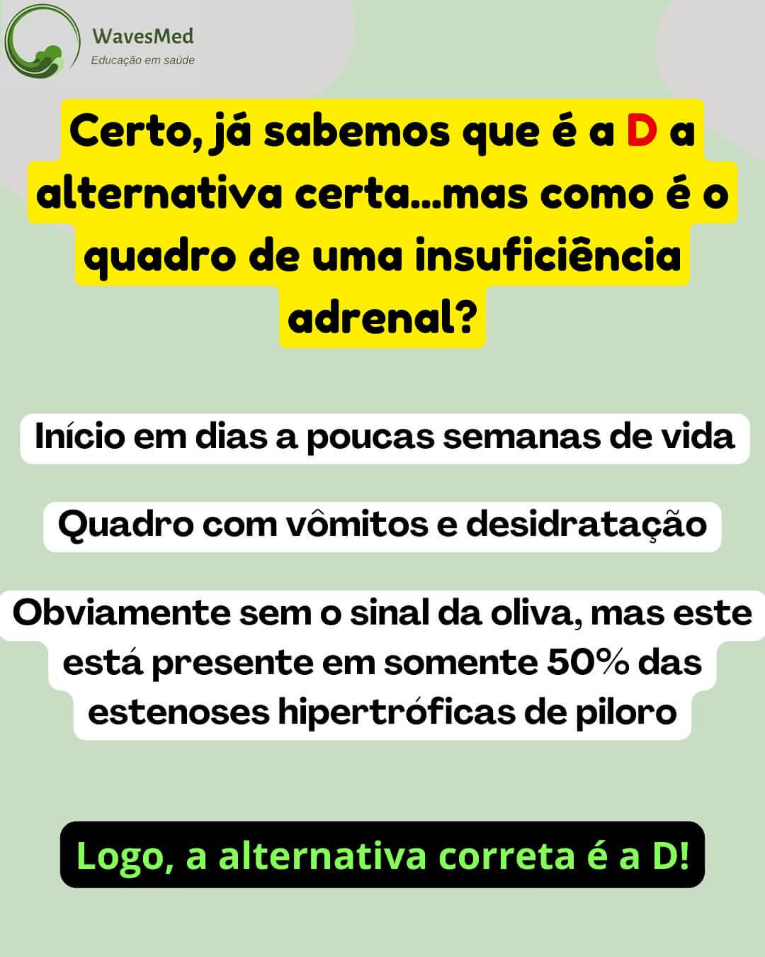 Discussão insuficiência adrenal estenose hipertrófica de piloro-Wavesmed