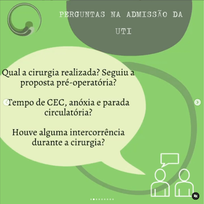Pós operatório de cirurgia cardíaca pediátrica Wavesmed Admissão na UTI