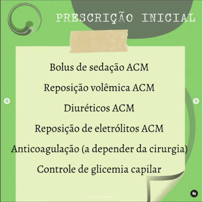 Pós operatório de cirurgia cardíaca pediátrica Wavesmed Prescrição inicial parte 2